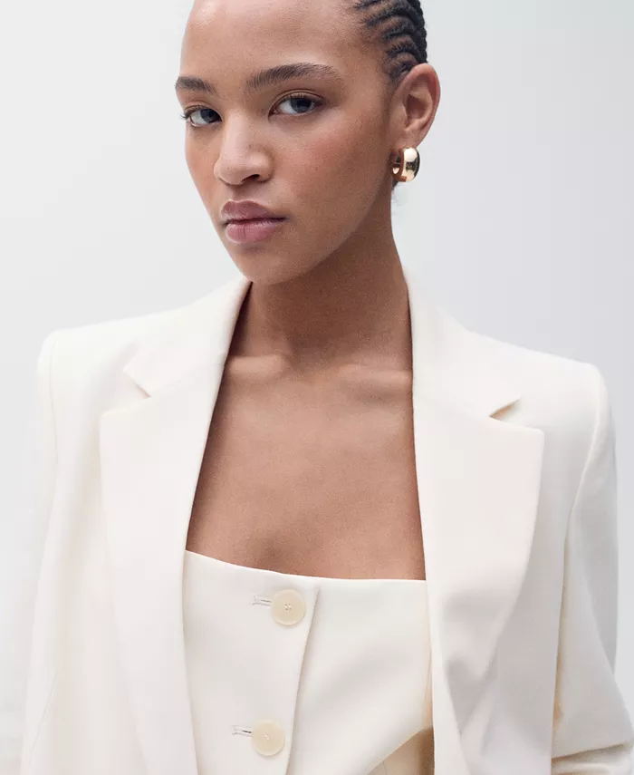 MANGO Women's Straight-Fit Suit Jacket Women's Fashion Shoes & Accessories