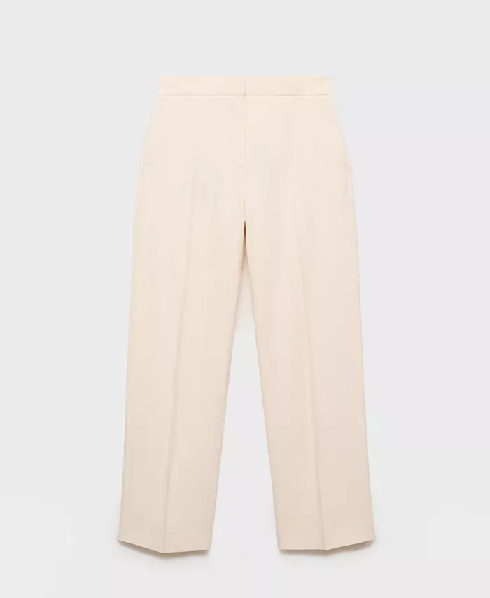 MANGO Women's Straight Suit Trouser Pants Women's Fashion Shoes & Accessories