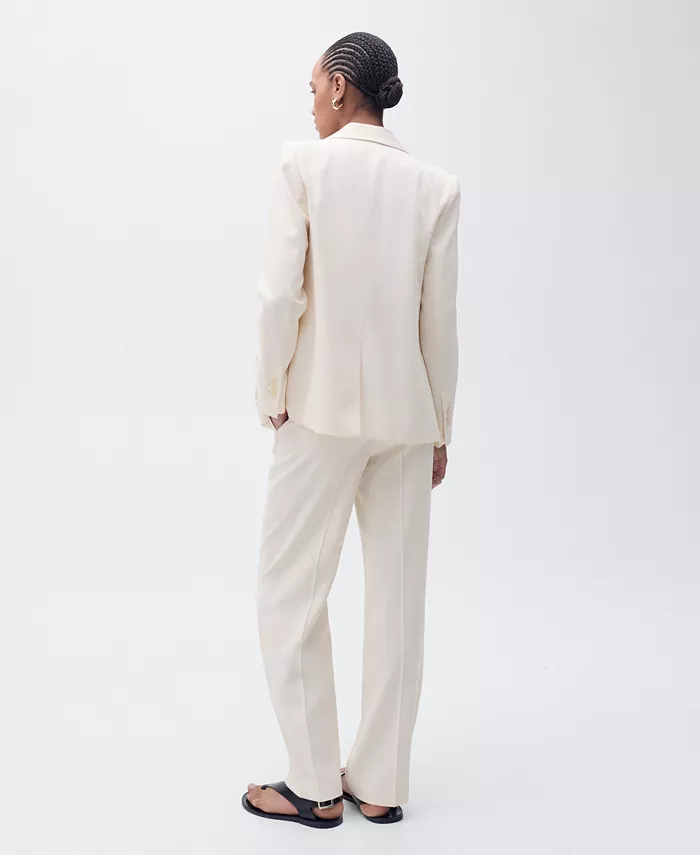 MANGO Women's Straight Suit Trouser Pants Women's Fashion Shoes & Accessories