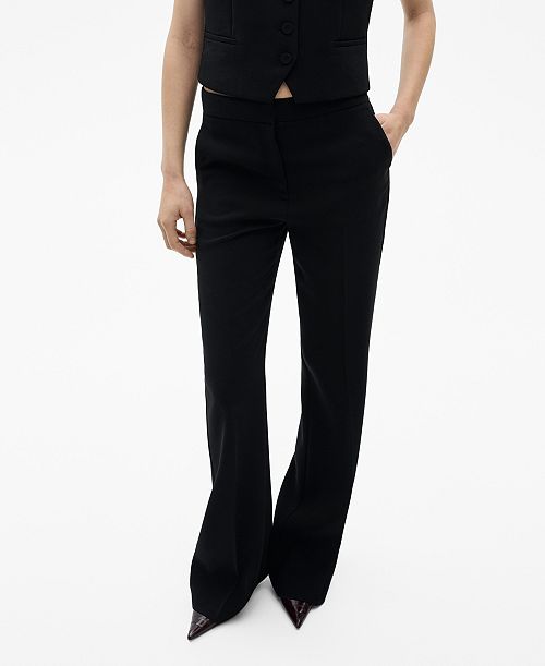 MANGO Women's Wide Leg Suit Pants Women's Fashion Shoes & Accessories