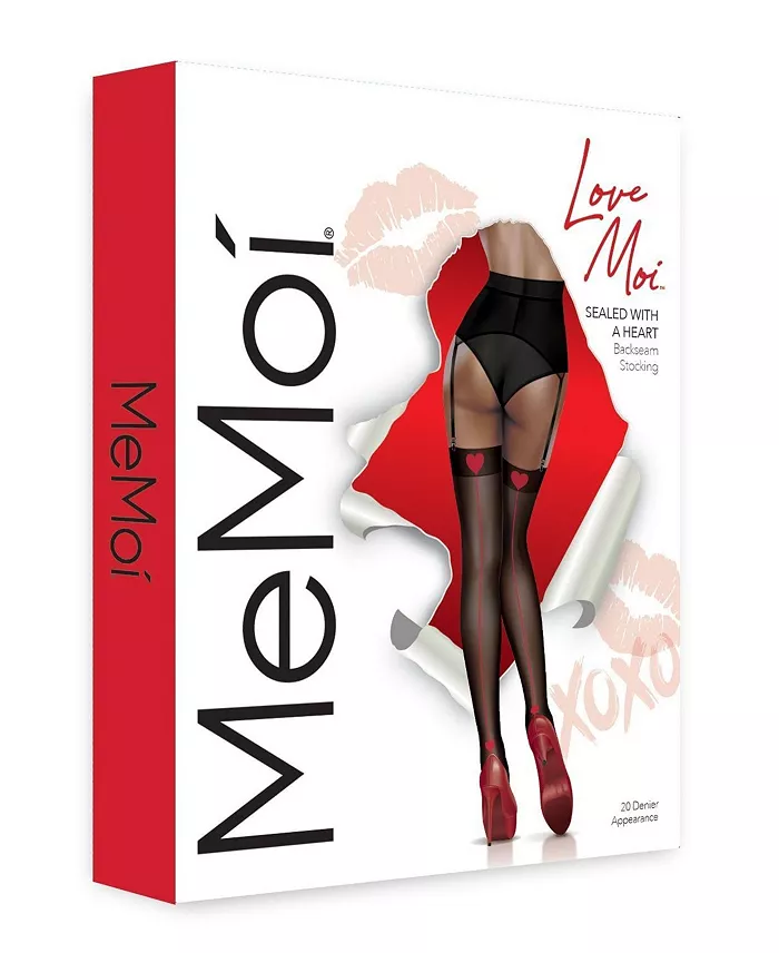 MeMoi Women's Heart Backseam Stockings Women's Fashion Shoes & Accessories