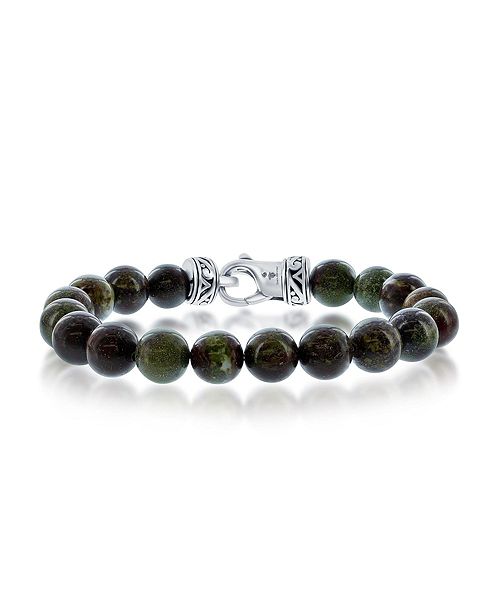 Metallo Stainless Steel 10mm Natural Stone Bead Bracelet Jewelry & Watches Metallo Stainless Steel 10mm Natural Stone Bead Bracelet Jewelry & Watches
