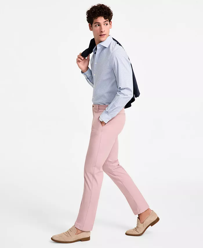 Michael Kors Men's Classic-Fit Cotton-Blend Dress Pants Men's Fashion & Accessories