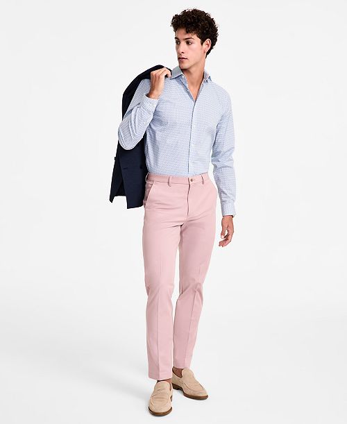Michael Kors Men's Classic-Fit Cotton-Blend Dress Pants Men's Fashion & Accessories