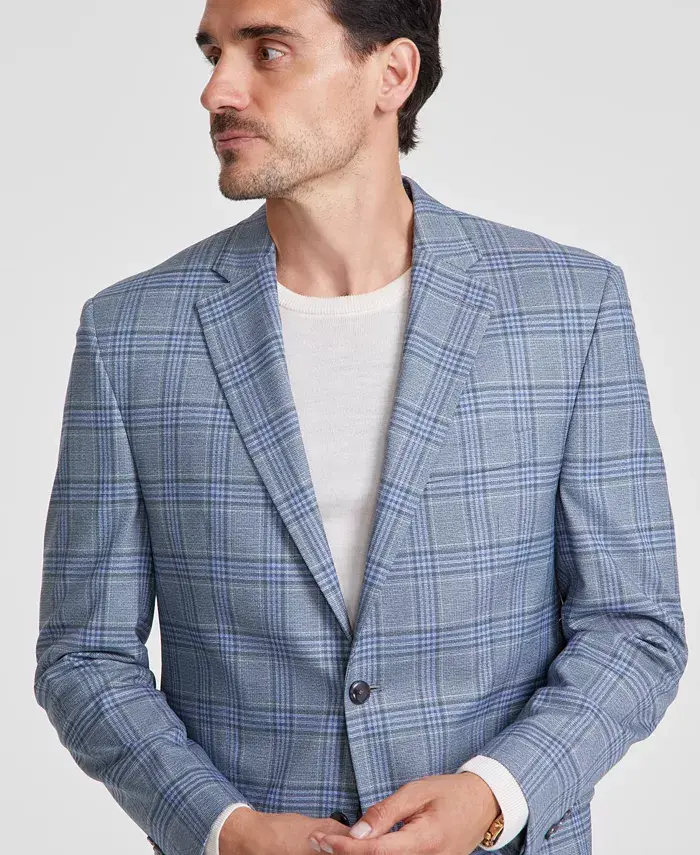 Michael Kors Men's Classic-Fit Seafoam Plaid Sport Coat Men's Fashion & Accessories