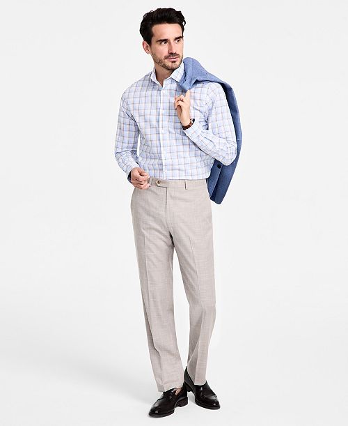 Michael Kors Men's Classic-Fit Sharkskin Dress Pants Men's Fashion & Accessories