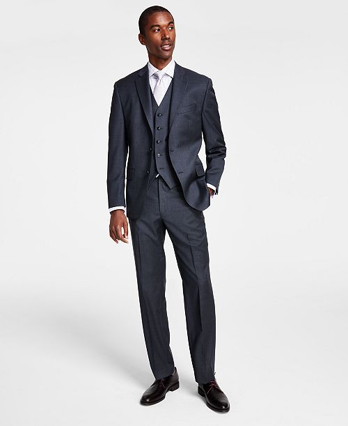 Michael Kors Men's Classic-Fit Wool-Blend Stretch Solid Vested Suit Separates Men's Fashion & Accessories