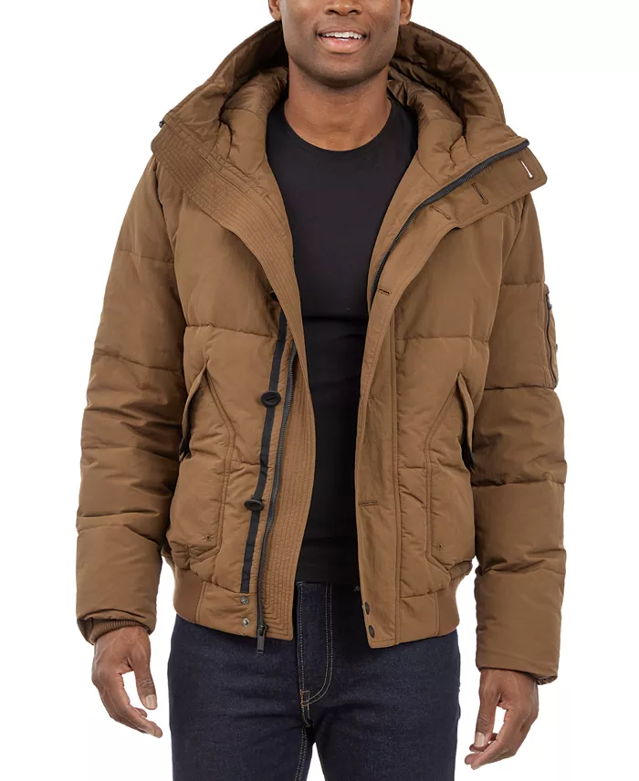 Michael Kors Men's Crinkle Nylon Heavy Short Snorkel Coat Men's Fashion & Accessories