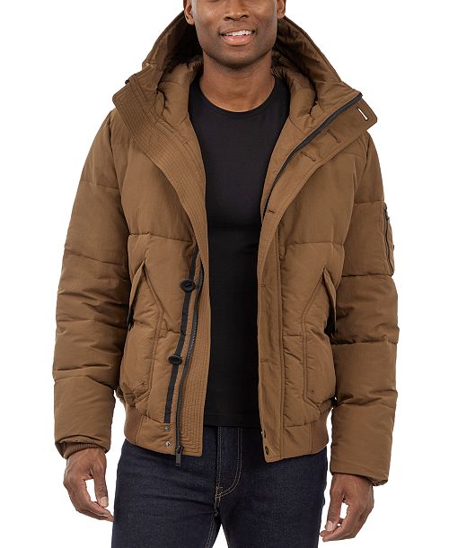 Michael Kors Men's Crinkle Nylon Heavy Short Snorkel Coat Men's Fashion & Accessories