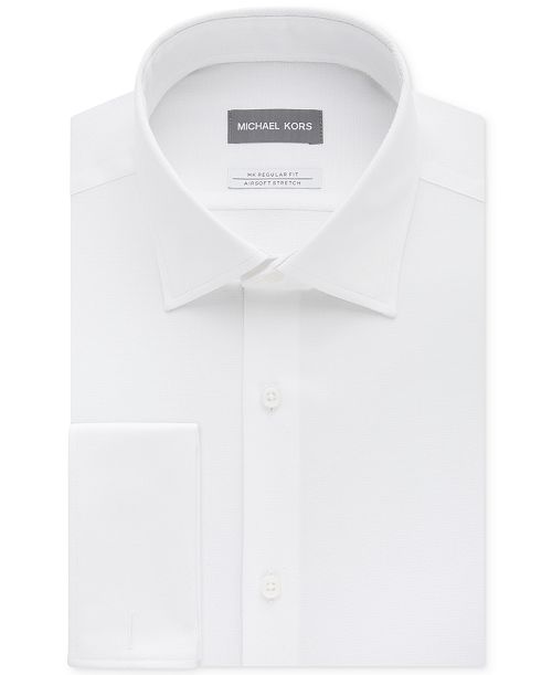 Michael Kors Regular Fit Airsoft Non-Iron Performance French Cuff Dress Shirt Men's Fashion & Accessories