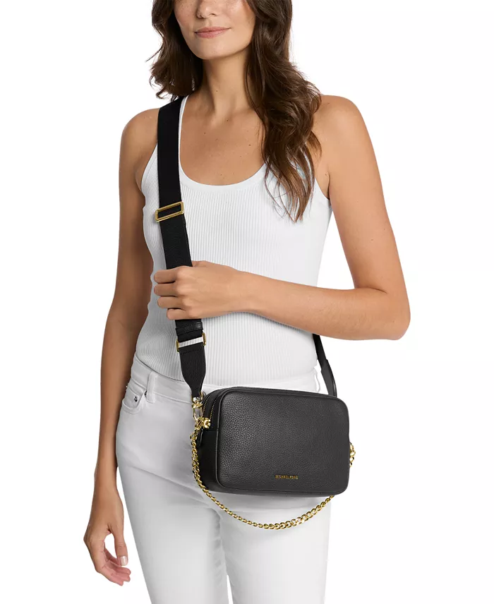 MICHAEL Michael Kors Bryant Medium Leather Double Zip Chain Camera Crossbody Handbags Purses & Accessories