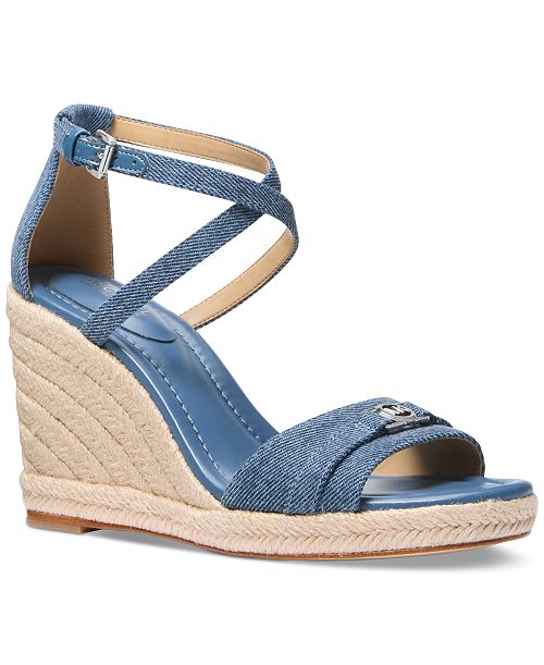 MICHAEL Michael Kors Mandy Espadrille Wedge Sandals Women's Fashion Shoes & Accessories