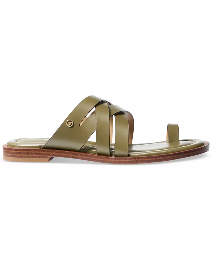 MICHAEL Michael Kors Nora Toe Ring Leather Sandals Women's Fashion Shoes & Accessories