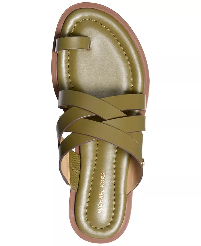 MICHAEL Michael Kors Nora Toe Ring Leather Sandals Women's Fashion Shoes & Accessories