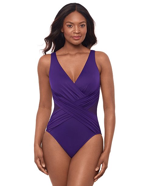 Miraclesuit Illusionist Crossover Allover Slimming One-Piece Swimsuit Women's Fashion Shoes & Accessories