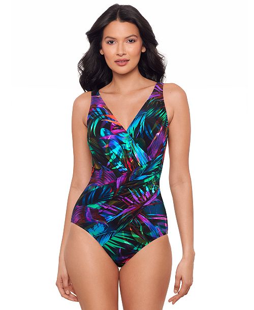 Miraclesuit Women's Palma Paradiso Oceanus Tummy-Control One-Piece Swimsuit Women's Fashion Shoes & Accessories