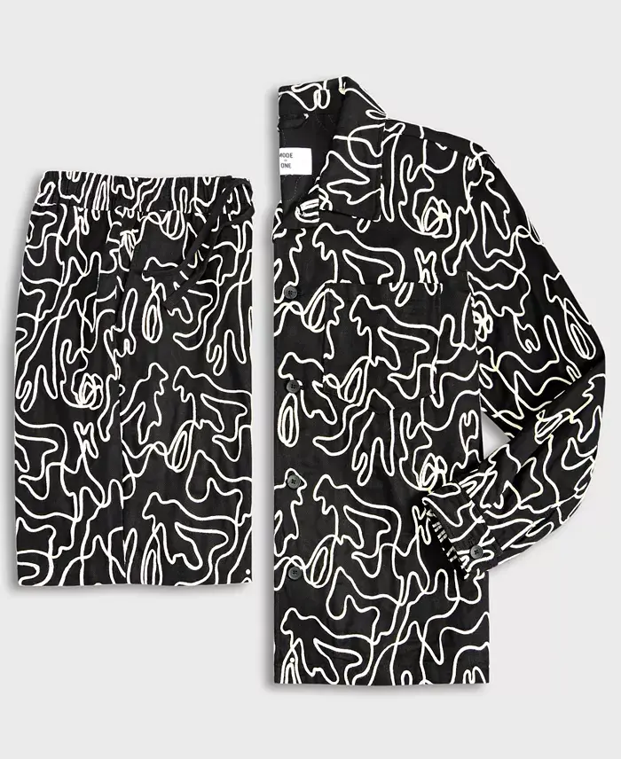 Mode Of One Men's Floral Embroidered Shacket & Shorts Exclusively At Macy's Men's Fashion & Accessories