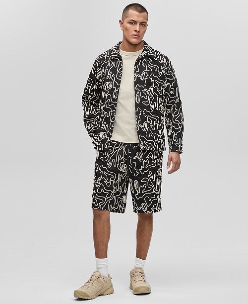 Mode of One Men's Floral Embroidered Shacket & Shorts Exclusively at Macy's Men's Fashion & Accessories