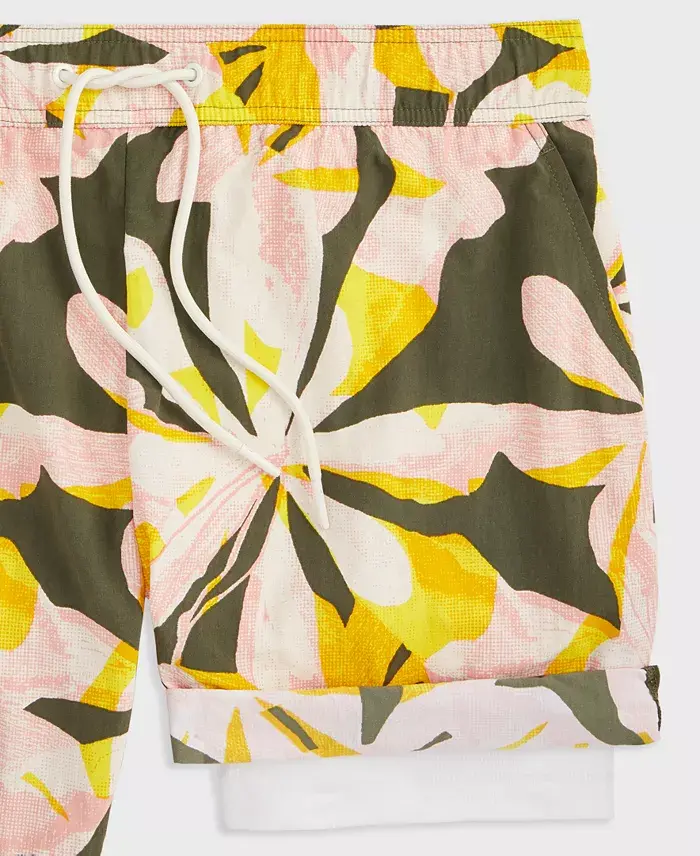 Mode Of One Men's Floral Tones Regular-Fit Printed Swim Trunks Exclusively At Macy's Men's Fashion & Accessories