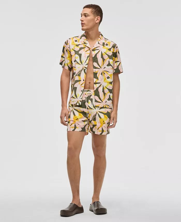 Mode Of One Men's Floral Tones Relaxed-Fit Printed Button-Down Camp Shirt Exclusively At Macy's Men's Fashion & Accessories