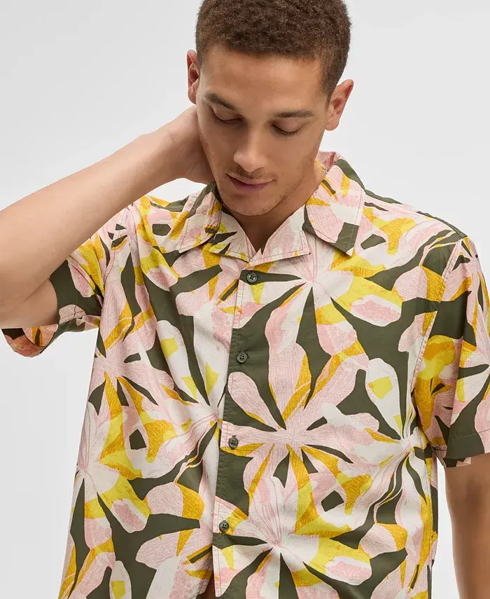 Mode Of One Men's Floral Tones Relaxed-Fit Printed Button-Down Camp Shirt Exclusively At Macy's Men's Fashion & Accessories
