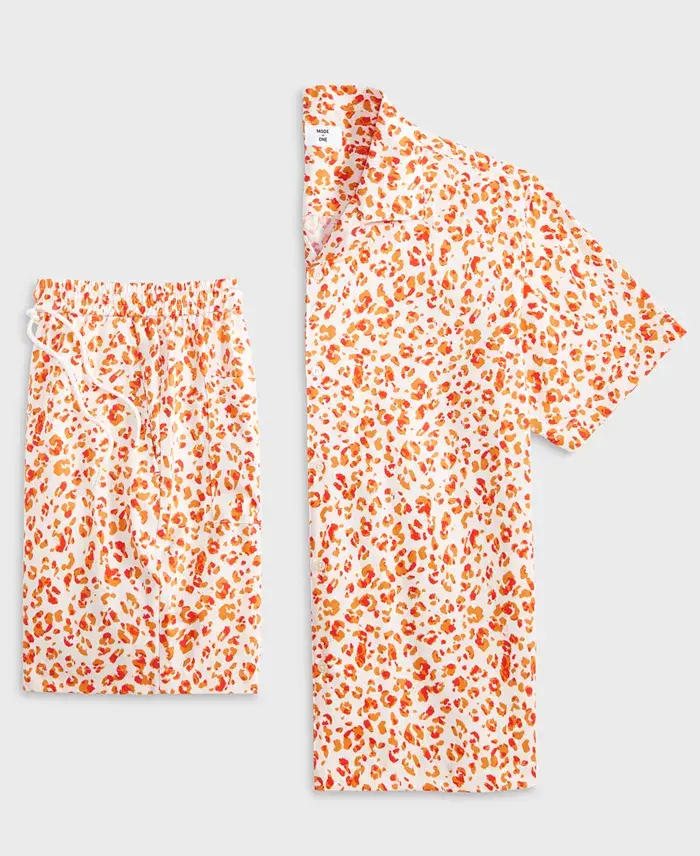 Mode Of One Men's Leopard-Print Camp Shirt And Relaxed-Fit Shorts Exclusively At Macy's Men's Fashion & Accessories