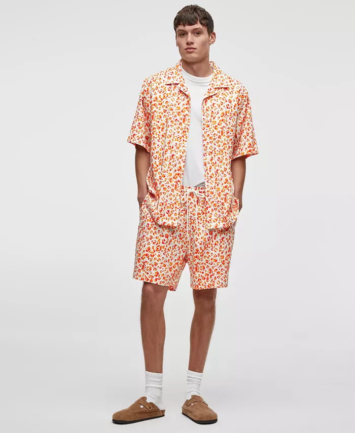 Mode Of One Men's Leopard Spots Short-Sleeve Button-Front Camp Shirt Exclusively At Macy's Men's Fashion & Accessories