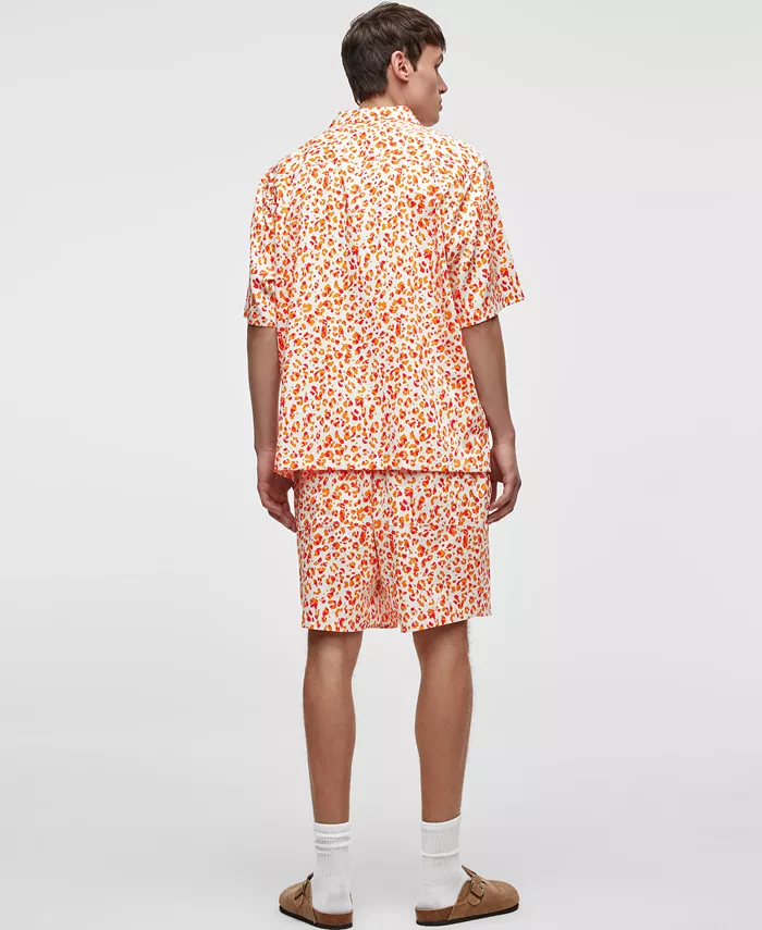 Mode Of One Men's Leopard Spots Short-Sleeve Button-Front Camp Shirt Exclusively At Macy's Men's Fashion & Accessories