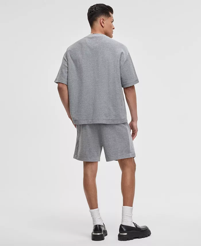 Mode Of One Men's Oversized-Fit Textured Sweatshirt & Regular-Fit 7" Reverse French Terry Shorts Exclusively At Macy's Men's Fashion & Accessories