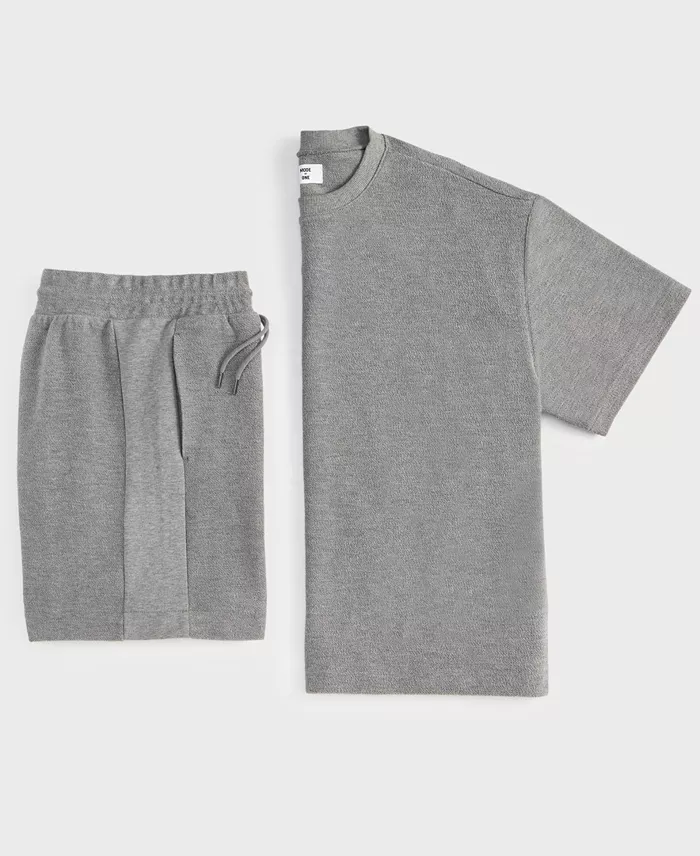 Mode Of One Men's Oversized-Fit Textured Sweatshirt & Regular-Fit 7" Reverse French Terry Shorts Exclusively At Macy's Men's Fashion & Accessories