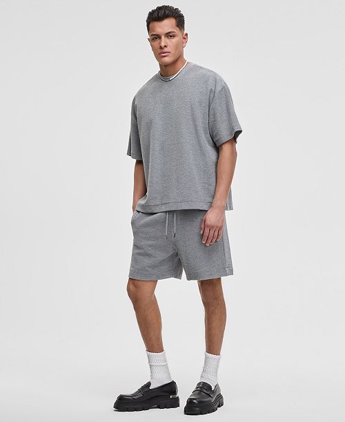 Mode of One Men's Oversized-Fit Textured Sweatshirt & Regular-Fit 7" Reverse French Terry Shorts Exclusively at Macy's Men's Fashion & Accessories