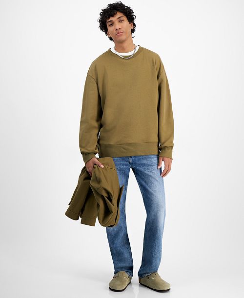 Mode of One Men's Relaxed-Fit Fleece Sweatshirt Created for Macy's Men's Fashion & Accessories