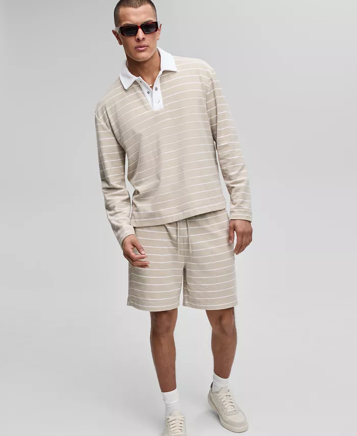 Mode Of One Men's Relaxed-Fit Striped Terry Pullover Top & Shorts Exclusively At Macy's Men's Fashion & Accessories
