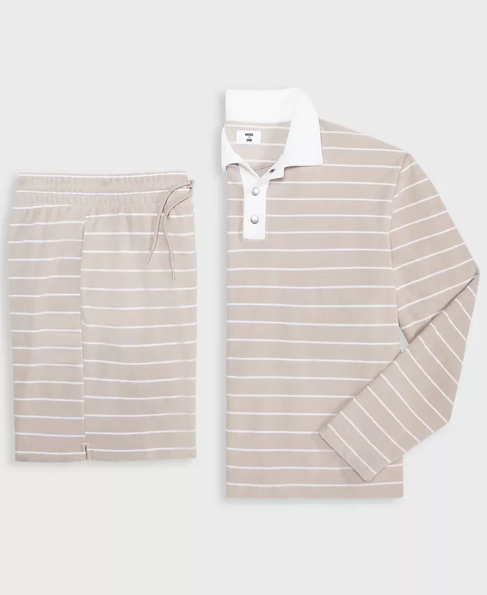 Mode Of One Men's Relaxed-Fit Striped Terry Pullover Top & Shorts Exclusively At Macy's Men's Fashion & Accessories