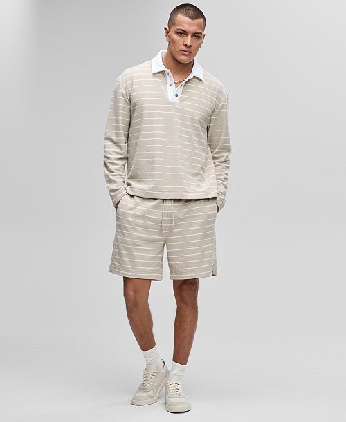Mode of One Men's Relaxed-Fit Striped Terry Pullover Top & Shorts Exclusively at Macy's Men's Fashion & Accessories