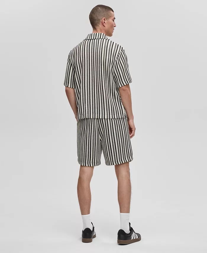 Mode Of One Men's Relaxed-Fit Vertical-Stripe Button-Up Shirt & Shorts Exclusively At Macy's Men's Fashion & Accessories