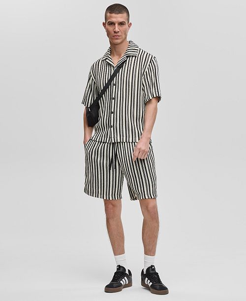 Mode of One Men's Relaxed-Fit Vertical-Stripe Button-Up Shirt & Shorts Exclusively at Macy's Men's Fashion & Accessories