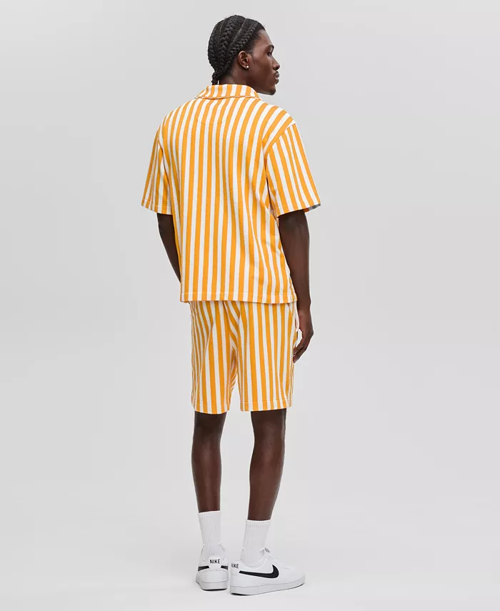 Mode Of One Men's Relaxed-Fit Vertical-Stripe Terry Shirt & Shorts Exclusively At Macy's Men's Fashion & Accessories