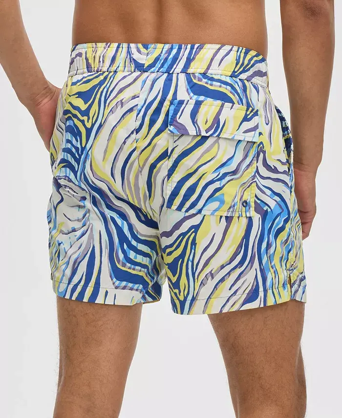 Mode Of One Men's Retro Wave Regular-Fit Printed Swim Trunks Exclusively At Macy's Men's Fashion & Accessories
