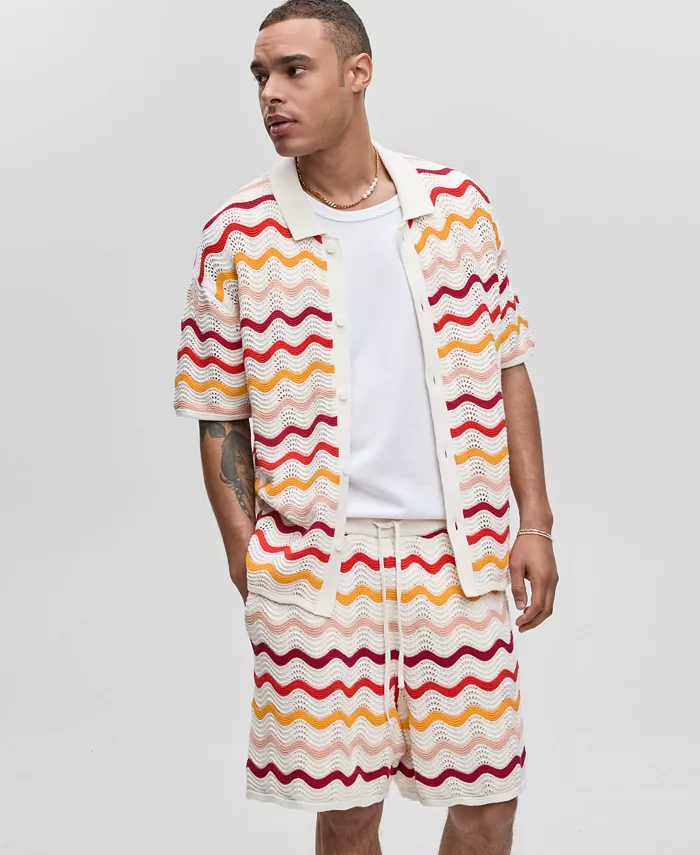 Mode Of One Men's Short-Sleeve Relaxed Gradient Sweater & Shorts Exclusively At Macy's Men's Fashion & Accessories