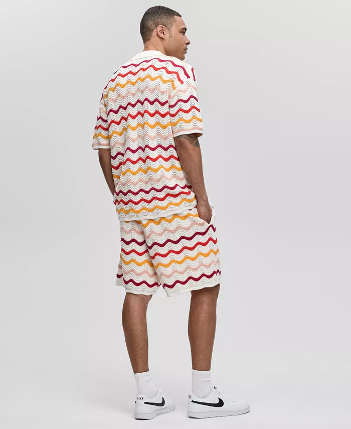 Mode Of One Men's Short-Sleeve Relaxed Gradient Sweater & Shorts Exclusively At Macy's Men's Fashion & Accessories