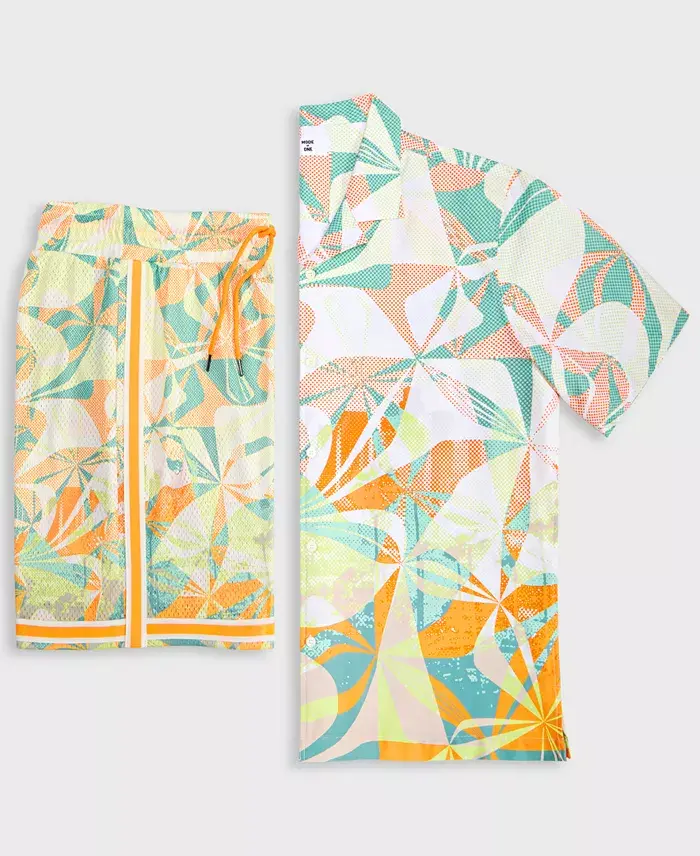 Mode Of One Men's Slick Play Camp Shirt & 7" Mesh Shorts Exclusively At Macy's Men's Fashion & Accessories
