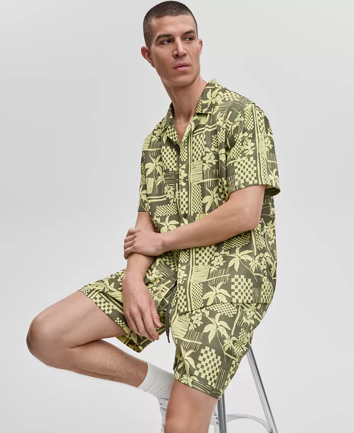 Mode Of One Men's Vacation Palm Camp Shirt & Shorts Exclusively At Macy's Men's Fashion & Accessories