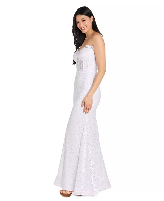 Morgan & Company Juniors' Glitter Lace Corset Gown Juniors'