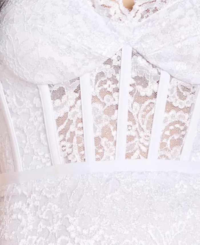 Morgan & Company Juniors' Glitter Lace Corset Gown Juniors'