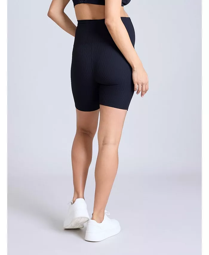 Motherhood Maternity Maternity 6 1/2" Ribbed Biker Short - Motherhood Women's Fashion Shoes & Accessories