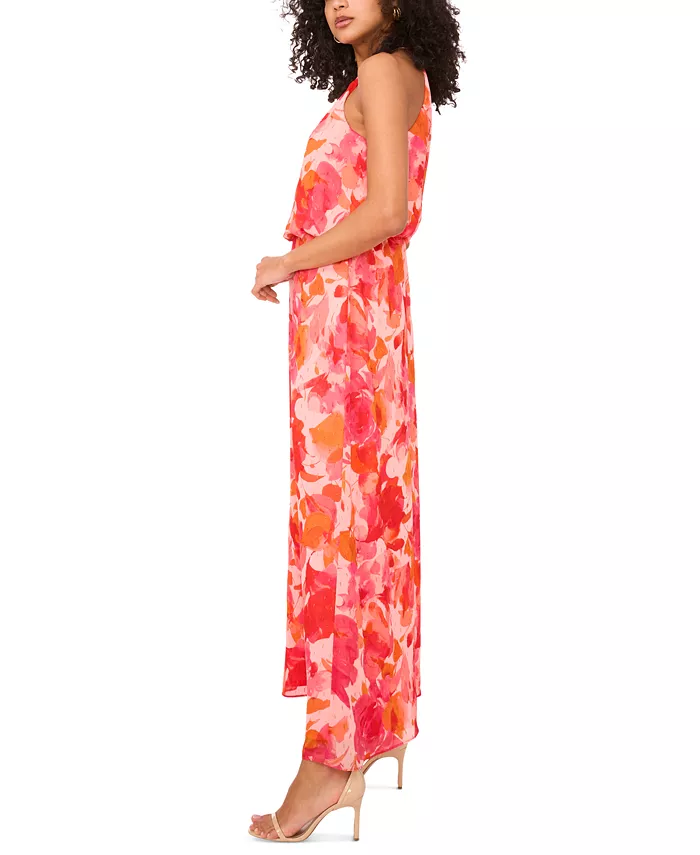 MSK Women's Printed Chiffon Blouson Maxi Dress Women's Fashion Shoes & Accessories