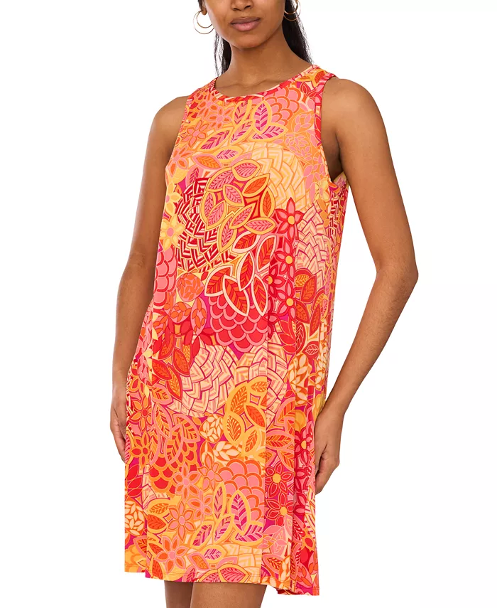 MSK Women's Printed Jersey Sleeveless Swing Dress Women's Fashion Shoes & Accessories