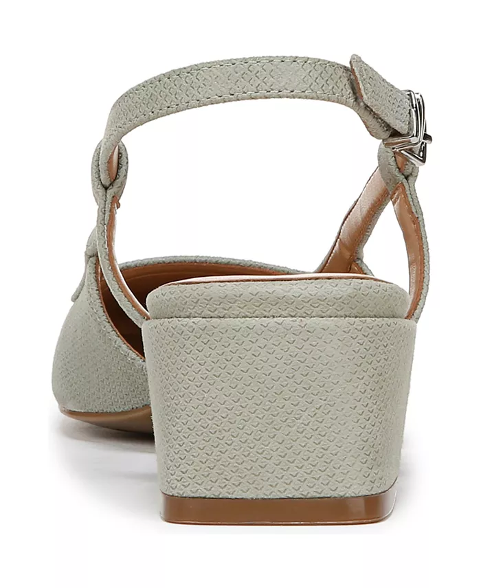 Naturalizer Block Heel Square Toe Leather Slingback Pumps Women's Fashion Shoes & Accessories