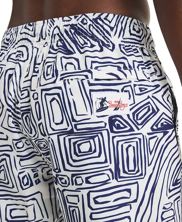 Nautica Beach Boys X Men's Quick-Dry Wood-Grain Swim Trunks Men's Fashion & Accessories